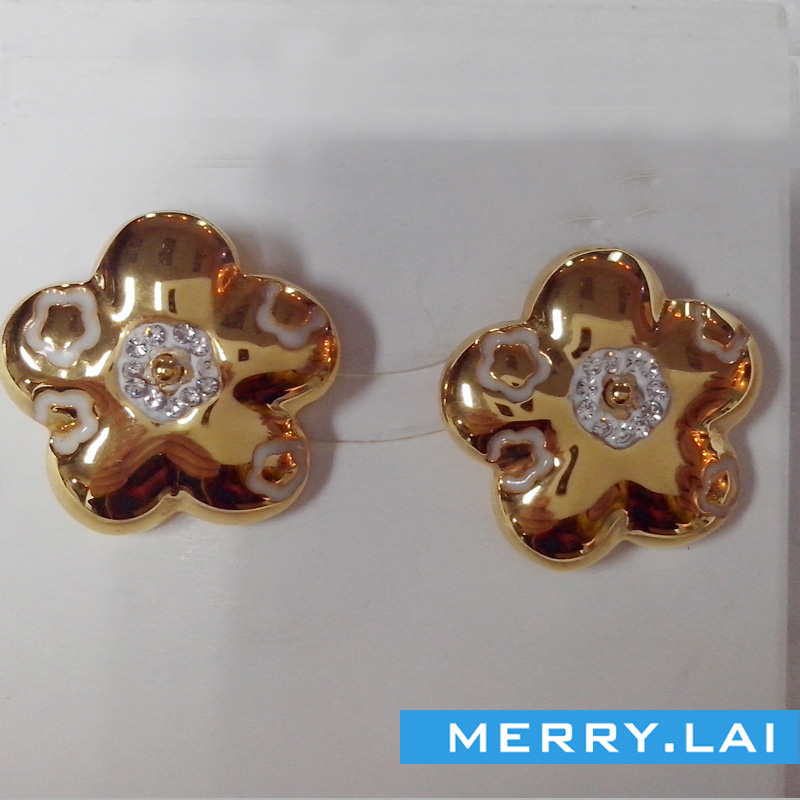 不銹鋼耳環(huán)定制，花型時尚耳釘，不銹鋼飾品定制